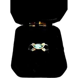 Ring Vintage Blue Topaz 925 Silver Size 7 November Birthstone